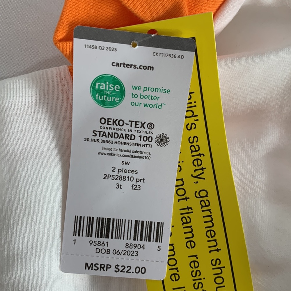 Carter's Toddler 2-Piece Halloween Ghost 100% Snug Fit Cotton Pajama Size 3T NWT - Picture 9 of 10
